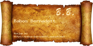 Babos Bernadett névjegykártya